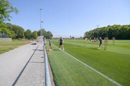 05.08.2026, München, Deutschland. Google Pixel Frauen-Bundesliga: Die FC Bayern Frauen absolvieren auf dem FC Bayern Campus eine Trainingseinheit zur Vorbereitung auf das Testspiel gegen Paris FC. Übersicht des Training