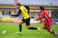 17.10.2026, Mindelheim, Bayern, Deutschland. Kreisliga Allgäu Nord: TSV Mindelheim gegen SV Oberegg. Spielort: Julius-Strohmayer-Stadion. Marc Mörstedt (TSV Mindelheim) am Ball, mit dem Ball, in einer Spielszene