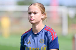 19.08.2026, München, Deutschland. Google Pixel Frauen-Bundesliga: Die FC Bayern Frauen absolvieren auf dem FC Bayern Campus eine Trainingseinheit vor dem Bundesliga-Saisonauftakt gegen den 1. FC Union Berlin. Sophie Proost (FC Bayern Frauen)