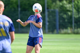 19.08.2026, München, Deutschland. Google Pixel Frauen-Bundesliga: Die FC Bayern Frauen absolvieren auf dem FC Bayern Campus eine Trainingseinheit vor dem Bundesliga-Saisonauftakt gegen den 1. FC Union Berlin. Kassandra Potsi (FC Bayern Frauen)