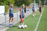 05.08.2026, München, Deutschland. Google Pixel Frauen-Bundesliga: Die FC Bayern Frauen absolvieren auf dem FC Bayern Campus eine Trainingseinheit zur Vorbereitung auf das Testspiel gegen Paris FC. Linda Dallmann (FC Bayern Frauen)