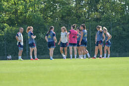 05.08.2026, München, Deutschland. Google Pixel Frauen-Bundesliga: Die FC Bayern Frauen absolvieren auf dem FC Bayern Campus eine Trainingseinheit zur Vorbereitung auf das Testspiel gegen Paris FC. Übersicht