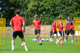 29.06.2026, Bad Wörishofen, Deutschland, Swiss Football League, SFL 2026/2027, Der FC Vaduz startet mit der ersten Trainingseinheit in sein Sommertrainingslager in Bad Wörishofen (Unterallgäu). Der Verein bereitet sich dort auf die Saison 2026/2027 vor. Luca Mack (FC Vaduz)