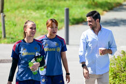 19.08.2026, München, Deutschland. Google Pixel Frauen-Bundesliga: Die FC Bayern Frauen absolvieren auf dem FC Bayern Campus eine Trainingseinheit vor dem Bundesliga-Saisonauftakt gegen den 1. FC Union Berlin. Momoko Tanikawa (FC Bayern Frauen)
