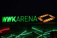 20.09.2026, Augsburg, Deutschland. Die WWK Arena in Augsburg vor dem UEFA Nations League-Länderspiel der deutschen Fußball-Nationalmannschaft gegen Griechenland. Die Partie am 27. September 2026 ist das erste Heim-Länderspiel unter Bundestrainer Jürgen Klopp.