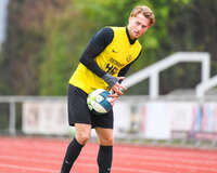 17.10.2026, Mindelheim, Bayern, Deutschland. Kreisliga Allgäu Nord: TSV Mindelheim gegen SV Oberegg. Spielort: Julius-Strohmayer-Stadion. Marc Mörstedt (TSV Mindelheim) nachdenklich, ernst, fokussiert