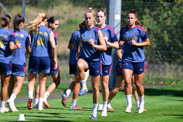 19.08.2026, München, Deutschland. Google Pixel Frauen-Bundesliga: Die FC Bayern Frauen absolvieren auf dem FC Bayern Campus eine Trainingseinheit vor dem Bundesliga-Saisonauftakt gegen den 1. FC Union Berlin. Giulia Gwinn (FC Bayern Frauen)