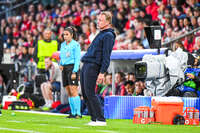 22.09.2026, Unterhaching, Deutschland. UEFA Women's Champions League, 1. Spieltag der Ligaphase: FC Bayern München Frauen gegen Manchester City. UWCL-Auftakt der FC Bayern Frauen und erstes UWCL-Pflichtspiel im neuen Zuhause Sportpark Unterhaching. Andrée Jeglertz (Cheftrainer, Manchester City Frauen)