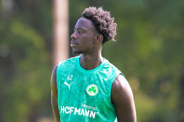 16.07.2026, Bad Wörishofen, Deutschland, 2. Bundesliga, Saison 2026/2027, Der SpVgg Greuther Fürth startet mit der zweiten Trainingseinheit in sein Sommertrainingslager in Bad Wörishofen (Unterallgäu). Der Verein bereitet sich dort auf die Saison 2026/2027 vor. Omar Sillah (SpVgg Greuther Fürth)