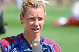 19.08.2026, München, Deutschland. Google Pixel Frauen-Bundesliga: Die FC Bayern Frauen absolvieren auf dem FC Bayern Campus eine Trainingseinheit vor dem Bundesliga-Saisonauftakt gegen den 1. FC Union Berlin. Linda Dallmann (FC Bayern Frauen)