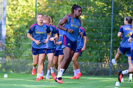 19.08.2026, München, Deutschland. Google Pixel Frauen-Bundesliga: Die FC Bayern Frauen absolvieren auf dem FC Bayern Campus eine Trainingseinheit vor dem Bundesliga-Saisonauftakt gegen den 1. FC Union Berlin. Edna Imade (FC Bayern Frauen)