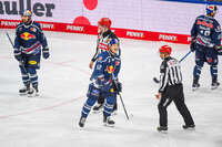 09.10.2026, München, Deutschland. PENNY DEL, Deutsche Eishockey Liga, Saison 2026/27, 7. Spieltag: EHC Red Bull München gegen ERC Ingolstadt im SAP Garden in München. Patrick Hager (EHC Red Bull München) nachdenklich, ernst, fokussiert