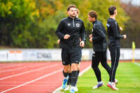 17.10.2026, Mindelheim, Bayern, Deutschland. Kreisliga Allgäu Nord: TSV Mindelheim gegen SV Oberegg. Spielort: Julius-Strohmayer-Stadion. Quirin Mack (TSV Mindelheim) beim Aufwärmen, beim Warmmachen, während des Aufwärmens