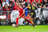 22.09.2026, Unterhaching, Deutschland. UEFA Women's Champions League, 1. Spieltag der Ligaphase: FC Bayern München Frauen gegen Manchester City. UWCL-Auftakt der FC Bayern Frauen und erstes UWCL-Pflichtspiel im neuen Zuhause Sportpark Unterhaching. Giulia Gwinn (FC Bayern Frauen)