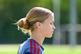 19.08.2026, München, Deutschland. Google Pixel Frauen-Bundesliga: Die FC Bayern Frauen absolvieren auf dem FC Bayern Campus eine Trainingseinheit vor dem Bundesliga-Saisonauftakt gegen den 1. FC Union Berlin. Sophie Proost (FC Bayern Frauen)