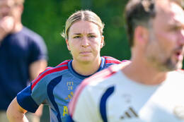 19.08.2026, München, Deutschland. Google Pixel Frauen-Bundesliga: Die FC Bayern Frauen absolvieren auf dem FC Bayern Campus eine Trainingseinheit vor dem Bundesliga-Saisonauftakt gegen den 1. FC Union Berlin. Barbara Dunst (FC Bayern Frauen)