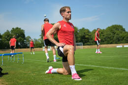 29.06.2026, Bad Wörishofen, Deutschland, Swiss Football League, SFL 2026/2027, Der FC Vaduz startet mit der ersten Trainingseinheit in sein Sommertrainingslager in Bad Wörishofen (Unterallgäu). Der Verein bereitet sich dort auf die Saison 2026/2027 vor. Mischa Eberhard (FC Vaduz)