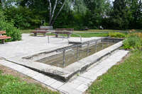 31.07.2026 – Bad Wörishofen, Bayern (Deutschland): Wassertretanlage an der Hartenthaler Straße nahe dem Kurhotel Tanneck.