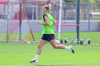 19.08.2026, München, Deutschland. Google Pixel Frauen-Bundesliga: Die FC Bayern Frauen absolvieren auf dem FC Bayern Campus eine Trainingseinheit vor dem Bundesliga-Saisonauftakt gegen den 1. FC Union Berlin. Giulia Gwinn (FC Bayern Frauen)