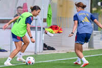 19.08.2026, München, Deutschland. Google Pixel Frauen-Bundesliga: Die FC Bayern Frauen absolvieren auf dem FC Bayern Campus eine Trainingseinheit vor dem Bundesliga-Saisonauftakt gegen den 1. FC Union Berlin. Arianna Caruso (FC Bayern Frauen)