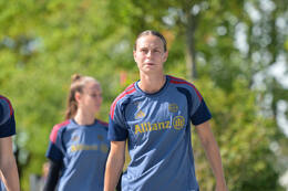 05.08.2026, München, Deutschland. Google Pixel Frauen-Bundesliga: Die FC Bayern Frauen absolvieren auf dem FC Bayern Campus eine Trainingseinheit zur Vorbereitung auf das Testspiel gegen Paris FC. Klara Bühl (FC Bayern Frauen)
