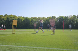 05.08.2026, München, Deutschland. Google Pixel Frauen-Bundesliga: Die FC Bayern Frauen absolvieren auf dem FC Bayern Campus eine Trainingseinheit zur Vorbereitung auf das Testspiel gegen Paris FC. Stine Ballisager (FC Bayern Frauen)