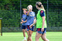 19.08.2026, München, Deutschland. Google Pixel Frauen-Bundesliga: Die FC Bayern Frauen absolvieren auf dem FC Bayern Campus eine Trainingseinheit vor dem Bundesliga-Saisonauftakt gegen den 1. FC Union Berlin. Pernille Harder (FC Bayern Frauen)
