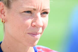 19.08.2026, München, Deutschland. Google Pixel Frauen-Bundesliga: Die FC Bayern Frauen absolvieren auf dem FC Bayern Campus eine Trainingseinheit vor dem Bundesliga-Saisonauftakt gegen den 1. FC Union Berlin. Linda Dallmann (FC Bayern Frauen)