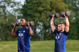19.07.2026, Bad Wörishofen, Deutschland. 2. Bundesliga: Der SV Darmstadt 98 startet mit der ersten Trainingseinheit in das Sommertrainingslager. Patric Pfeiffer (SV Darmstadt 98), Fabian Nurnberger (SV Darmstadt 98)