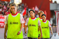 31.08.2026, München, Deutschland. Google Pixel Frauen-Bundesliga: FC Bayern München Frauen gegen 1. FSV Mainz 05 Frauen am FC Bayern Campus. Erstes Heimspiel des FC Bayern München in der Saison 2026/27. Emma Junold (Mainz 05 Frauen)