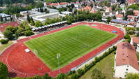 18.07.2026, Mindelheim, Deutschland. Testspiel zwischen dem FC Zürich und der SpVgg Greuther Fürth im Rahmen der Saisonvorbereitung 2026/2027. Drohnenaufnahme des Stadions.