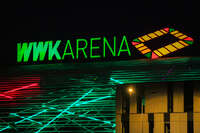 20.09.2026, Augsburg, Deutschland. Die WWK Arena in Augsburg vor dem UEFA Nations League-Länderspiel der deutschen Fußball-Nationalmannschaft gegen Griechenland. Die Partie am 27. September 2026 ist das erste Heim-Länderspiel unter Bundestrainer Jürgen Klopp.