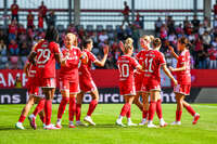 19.09.2026, München, Deutschland. Google Pixel Frauen-Bundesliga: FC Bayern München Frauen gegen 1. FC Köln Frauen am FC Bayern Campus. Edna Imade (FC Bayern Frauen) jubelt nach Ihrem Tor.