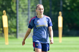 19.08.2026, München, Deutschland. Google Pixel Frauen-Bundesliga: Die FC Bayern Frauen absolvieren auf dem FC Bayern Campus eine Trainingseinheit vor dem Bundesliga-Saisonauftakt gegen den 1. FC Union Berlin. Katharina Naschenweng (FC Bayern Frauen)