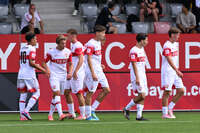 19.08.2026, München, Deutschland. FC Bayern München U19 vs. VfB Stuttgart U19 am FC Bayern Campus in München. VfB U19 Spieler jubeln