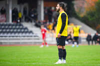 17.10.2026, Mindelheim, Bayern, Deutschland. Kreisliga Allgäu Nord: TSV Mindelheim gegen SV Oberegg. Spielort: Julius-Strohmayer-Stadion. Riccardo Schulz (TSV Mindelheim) nachdenklich, ernst, fokussiert