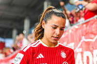 31.08.2026, München, Deutschland. Google Pixel Frauen-Bundesliga: FC Bayern München Frauen gegen 1. FSV Mainz 05 Frauen am FC Bayern Campus. Erstes Heimspiel des FC Bayern München in der Saison 2026/27. Lena Oberdorf (FC Bayern Frauen)