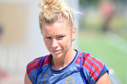 19.08.2026, München, Deutschland. Google Pixel Frauen-Bundesliga: Die FC Bayern Frauen absolvieren auf dem FC Bayern Campus eine Trainingseinheit vor dem Bundesliga-Saisonauftakt gegen den 1. FC Union Berlin. Linda Dallmann (FC Bayern Frauen)