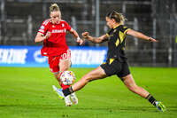 22.09.2026, Unterhaching, Deutschland. UEFA Women's Champions League, 1. Spieltag der Ligaphase: FC Bayern München Frauen gegen Manchester City. UWCL-Auftakt der FC Bayern Frauen und erstes UWCL-Pflichtspiel im neuen Zuhause Sportpark Unterhaching. Franziska Kett (FC Bayern Frauen)