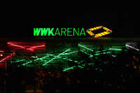 20.09.2026, Augsburg, Deutschland. Die WWK Arena in Augsburg vor dem UEFA Nations League-Länderspiel der deutschen Fußball-Nationalmannschaft gegen Griechenland. Die Partie am 27. September 2026 ist das erste Heim-Länderspiel unter Bundestrainer Jürgen Klopp.