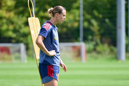 19.08.2026, München, Deutschland. Google Pixel Frauen-Bundesliga: Die FC Bayern Frauen absolvieren auf dem FC Bayern Campus eine Trainingseinheit vor dem Bundesliga-Saisonauftakt gegen den 1. FC Union Berlin. Klara Bühl (FC Bayern Frauen)