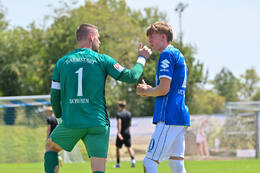 25.07.2026, Bad Wörishofen, Deutschland. Testspiel des SV Darmstadt 98 (2. Bundesliga) gegen die SG Sonnenhof Großaspach (3. Liga). Marcel Schuhen (SV Darmstadt 98), Nicolas Verkooijen (SV Darmstadt 98)