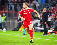 22.09.2026, Unterhaching, Deutschland. UEFA Women's Champions League, 1. Spieltag der Ligaphase: FC Bayern München Frauen gegen Manchester City. UWCL-Auftakt der FC Bayern Frauen und erstes UWCL-Pflichtspiel im neuen Zuhause Sportpark Unterhaching. Klara Bühl (FC Bayern Frauen)