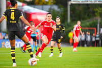 22.09.2026, Unterhaching, Deutschland. UEFA Women's Champions League, 1. Spieltag der Ligaphase: FC Bayern München Frauen gegen Manchester City. UWCL-Auftakt der FC Bayern Frauen und erstes UWCL-Pflichtspiel im neuen Zuhause Sportpark Unterhaching. Jovana Damnjanović (FC Bayern Frauen)