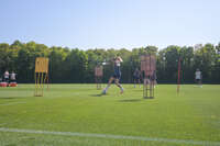 05.08.2026, München, Deutschland. Google Pixel Frauen-Bundesliga: Die FC Bayern Frauen absolvieren auf dem FC Bayern Campus eine Trainingseinheit zur Vorbereitung auf das Testspiel gegen Paris FC. Stine Ballisager (FC Bayern Frauen)