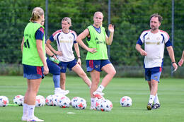 19.08.2026, München, Deutschland. Google Pixel Frauen-Bundesliga: Die FC Bayern Frauen absolvieren auf dem FC Bayern Campus eine Trainingseinheit vor dem Bundesliga-Saisonauftakt gegen den 1. FC Union Berlin. Glodis Perla Viggosdottir (FC Bayern Frauen)