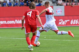 19.08.2026, München, Deutschland. FC Bayern München U19 vs. VfB Stuttgart U19 am FC Bayern Campus in München. Übersicht
