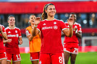 31.08.2026, München, Deutschland. Google Pixel Frauen-Bundesliga: FC Bayern München Frauen gegen 1. FSV Mainz 05 Frauen am FC Bayern Campus. Erstes Heimspiel des FC Bayern München in der Saison 2026/27. Lena Oberdorf (FC Bayern Frauen)