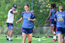 19.08.2026, München, Deutschland. Google Pixel Frauen-Bundesliga: Die FC Bayern Frauen absolvieren auf dem FC Bayern Campus eine Trainingseinheit vor dem Bundesliga-Saisonauftakt gegen den 1. FC Union Berlin. Klara Bühl (FC Bayern Frauen)