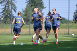05.08.2026, München, Deutschland. Google Pixel Frauen-Bundesliga: Die FC Bayern Frauen absolvieren auf dem FC Bayern Campus eine Trainingseinheit zur Vorbereitung auf das Testspiel gegen Paris FC. Barbara Dunst (FC Bayern Frauen)